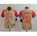 Youth Texas Rangers #5 Corey Seager Cream 2024 All Star Limited Stitched Jersey