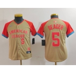 Youth Texas Rangers #5 Corey Seager Number Cream 2024 All Star Limited Stitched Jersey