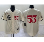 Youth Texas Rangers #53 Adolis Garcia Number Cream 2023 City Connect Stitched Baseball Jerseys