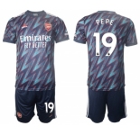 Arsenal F.C #19 Nicolas Pépé Away Soccer Jersey with Shorts