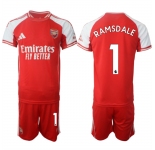 Men's Arsenal F.C #1 Aaron Ramsdale Red 2025 Home Soccer Jersey Suit