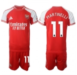 Men's Arsenal F.C #11 Gabriel Martinelli Red 2025 Home Soccer Jersey Suit