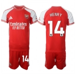 Men's Arsenal F.C #14 Thierry Henry Red 2025 Home Soccer Jersey Suit