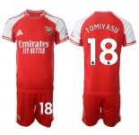 Men's Arsenal F.C #18 Takehiro Tomiyasu Red 2025 Home Soccer Jersey Suit