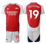 Men's Arsenal F.C #19 Leandro Trossard 2024 Red Home Soccer Jersey Suit