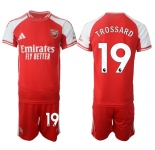 Men's Arsenal F.C #19 Leandro Trossard Red 2025 Home Soccer Jersey Suit