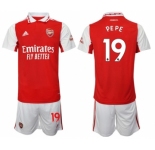 Men's Arsenal F.C #19 Nicolas Pépé 2023 Red Home Soccer Jersey Suit