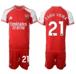 Men's Arsenal F.C #21 Fabio Vieira Red 2025 Home Soccer Jersey Suit