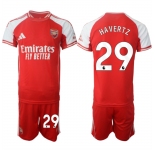 Men's Arsenal F.C #29 Kai Lukas Havertz Red 2025 Home Soccer Jersey Suit