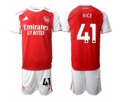 Men's Arsenal F.C #41 Declan Rice 2026 Red Home Soccer Jersey Suit