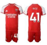 Men's Arsenal F.C #41 Declan Rice Red 2025 Home Soccer Jersey Suit