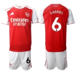 Men's Arsenal F.C #6 Gabriel 2026 Red Home Soccer Jersey Suit