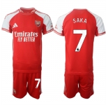 Men's Arsenal F.C #7 Bukayo Saka Red 2025 Home Soccer Jersey Suit