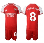 Men's Arsenal F.C #8 Martin degaard Red 2025 Home Soccer Jersey Suit