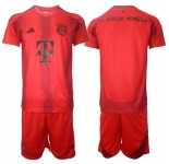 Men's Bayern Munich Custom 2024-25 Red Home Soccer Jersey Suit