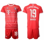 Men's FC Bayern M端nchen #19 Alphonso Davies 22-23 Red Home Soccer Jersey Suit