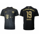 Men's FC Bayern M端nchen #19 Alphonso Davies Black Away Soccer Jersey1