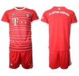 Men's FC Bayern M端nchen Blank 22-23 Red Home Soccer Jersey Suit