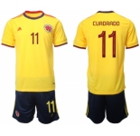 Men's Colombia #11 Cuadrado Yellow Home Soccer Jersey Suit