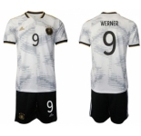 Men's Germany #9 Werner White Home Soccer Jersey Suit