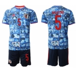 Men's Japan #5 Nagatomo Blue Home Soccer Jersey Suit