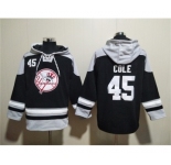 Men's New York Yankees #45 Gerrit Cole Black-Grey Ageless Must-Have Lace-Up Pullover Hoodie