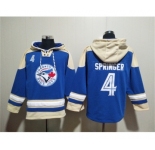 Men's Toronto Blue Jays #4 George Springer Royal Ageless Must-Have Lace-Up Pullover Hoodie