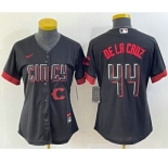 Women's Cincinnati Reds #44 Elly De La Cruz Black 2023 City Connect Cool Base Stitched Baseball Jersey