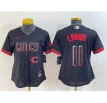 Youth Cincinnati Reds #11 Barry Larkin Black 2023 City Connect Cool Base Stitched Jersey1