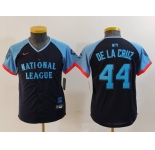 Youth Cincinnati Reds #44 Elly De La Cruz Navy 2024 All Star Limited Stitched Jersey