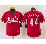 Youth Cincinnati Reds #44 Elly De La Cruz Red Cool Base Stitched Baseball Jersey2