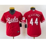 Youth Cincinnati Reds #44 Elly De La Cruz Red Cool Base Stitched Baseball Jersey