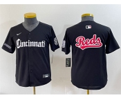 Youth Cincinnati Reds #77 Rece Hinds Black 2023 City Connect Stitched Baseball Jersey
