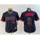 Youth Cincinnati Reds #8 Joe Morgan Black 2023 City Connect Cool Base Stitched Jersey