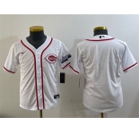 Youth Cincinnati Reds Blank White 2025 Speedway Classic Stitched Baseball Jersey