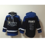 Men's Tampa Bay Rays #5 Wander Franco Black Blue Lace-Up Pullover Hoodie