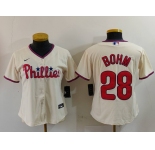Women's Philadelphia Phillies #28 Alec Bohm Cream Cool Base Jersey