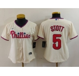 Women's Philadelphia Phillies #5 Bryson Stott Cream Cool Base Jersey