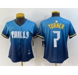 Women's Philadelphia Phillies #7 Trea Turner Blue 2024 City Connect Limited Stitched Jersey