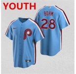 Youth Philadelphia Phillies #8 Alec Bohm Blue Cool Base Nike Jersey