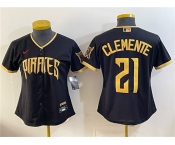 Youth Pittsburgh Pirates #21 Roberto Clemente Black 2026 City Connect Stadium Stitched Baseball Jersey