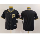 Youth Pittsburgh Pirates Blank Black Stitched Cool Base Nike Jersey