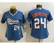 Youth Milwaukee Brewers #24 William Contreras Mineral Blue 2026 City Connect Stadium Stitched Baseball Jersey