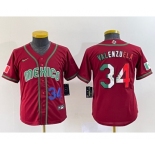 Youth Mexico Baseball #34 Fernando Valenzuela 2023 Red World Classic Stitched Jersey1