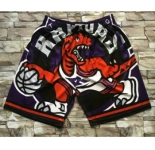 Men's Toronto Raptors Purple Big Face Mitchell Ness Hardwood Classics Soul Swingman Throwback Shorts