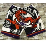 Men's Toronto Raptors White Big Face Mitchell Ness Hardwood Classics Soul Swingman Throwback Shorts