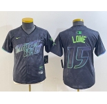 Women's Tampa Bay Rays #15 Josh Lowe Charcoal 2024 City Connect Limited Stitched Jersey