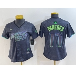 Women's Tampa Bay Rays #17 Isaac Paredes Charcoal 2024 City Connect Limited Cool Base Jersey