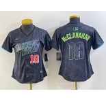 Women's Tampa Bay Rays #18 Shane McClanahan Charcoal 2024 City Connect Player Number Limited Cool Base Jerseys