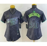 Women's Tampa Bay Rays #56 Randy Arozarena Charcoal 2024 City Connect Limited Stitched Jersey
